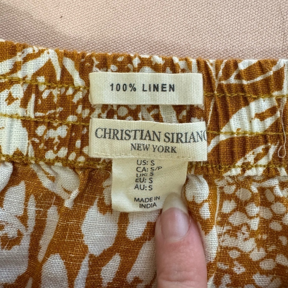 Christian Siriano Mustard and White Leaf Print Two Piece Seperates - Picture 2 of 6